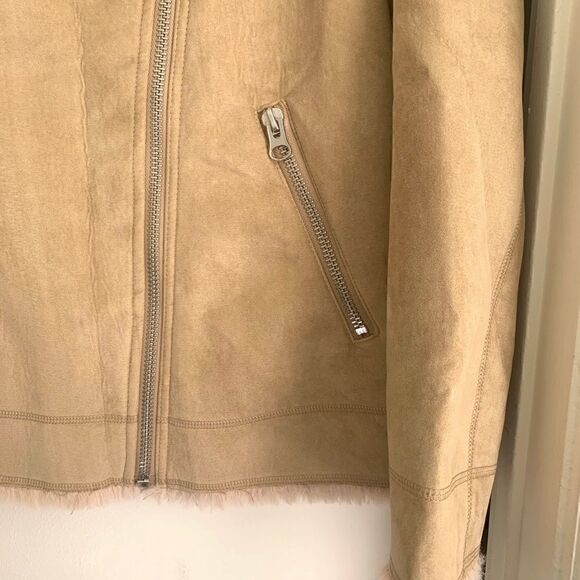 H&M Faux Fur-lined Biker Jacket Size 12 - Picture 4 of 8